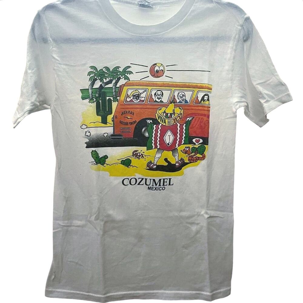 Vintage 90s Mexican Mooner in Assless Poncho Cozumel Mexico Shirt Adult Small